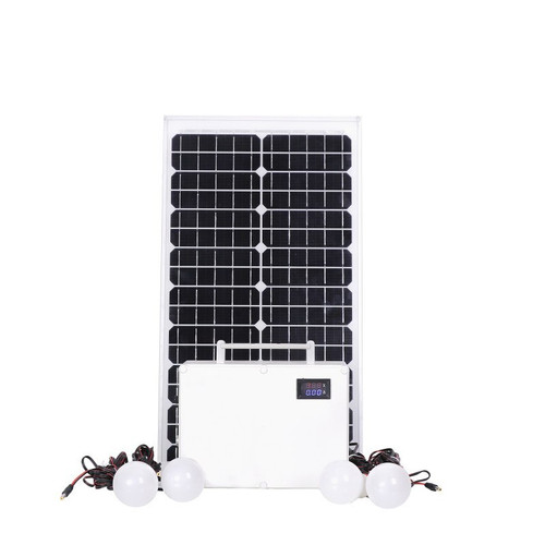 سیستم روشنایی خورشیدی 30 وات مدل لیتیومی کد SCPK-30 ظرفیت 130 وات ساعت