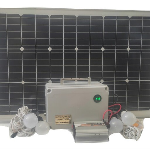 سیستم روشنایی و پاوربانک خورشیدی مدل SPBL-100W-AC500 ظرفیت 530 وات ساعت