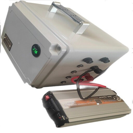 سیستم روشنایی و پاوربانک خورشیدی مدل SPBL-100W-AC500 ظرفیت 530 وات ساعت