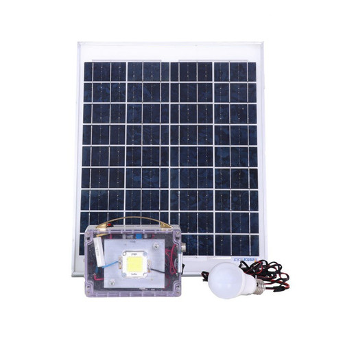 سیستم روشنایی خورشیدی چراغدار مدل لیتیومی کد SCPK-COB30 ظرفیت 130 وات ساعت